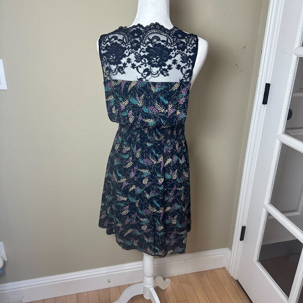 RARE Vintage FREE PEOPLE Open Side Scallop Lace Trim Dress - size small - Picture 8 of 12